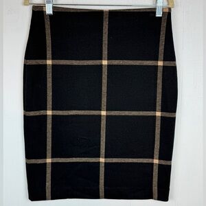 Ann Taylor Black and Tan Pencil Skirt Knee-Length Size Small NWT